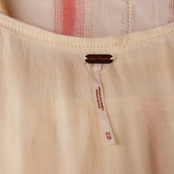 NWT Free People Do It Again Frayed‎ Trim Mini Dress Fresh Almond Stripe X Small - Picture 4 of 13